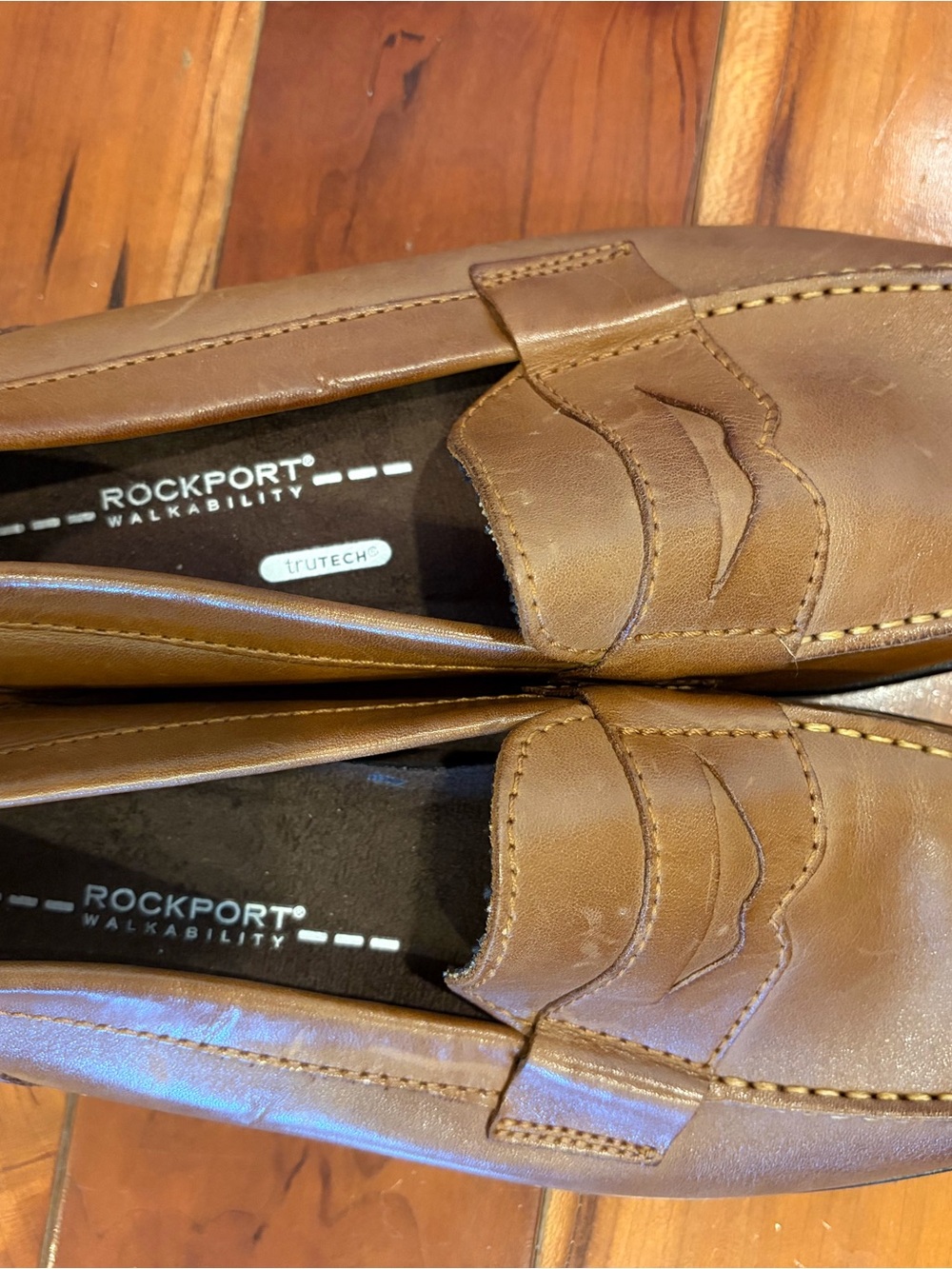 Rockport Brown Leather Slip-On Penny Loafers